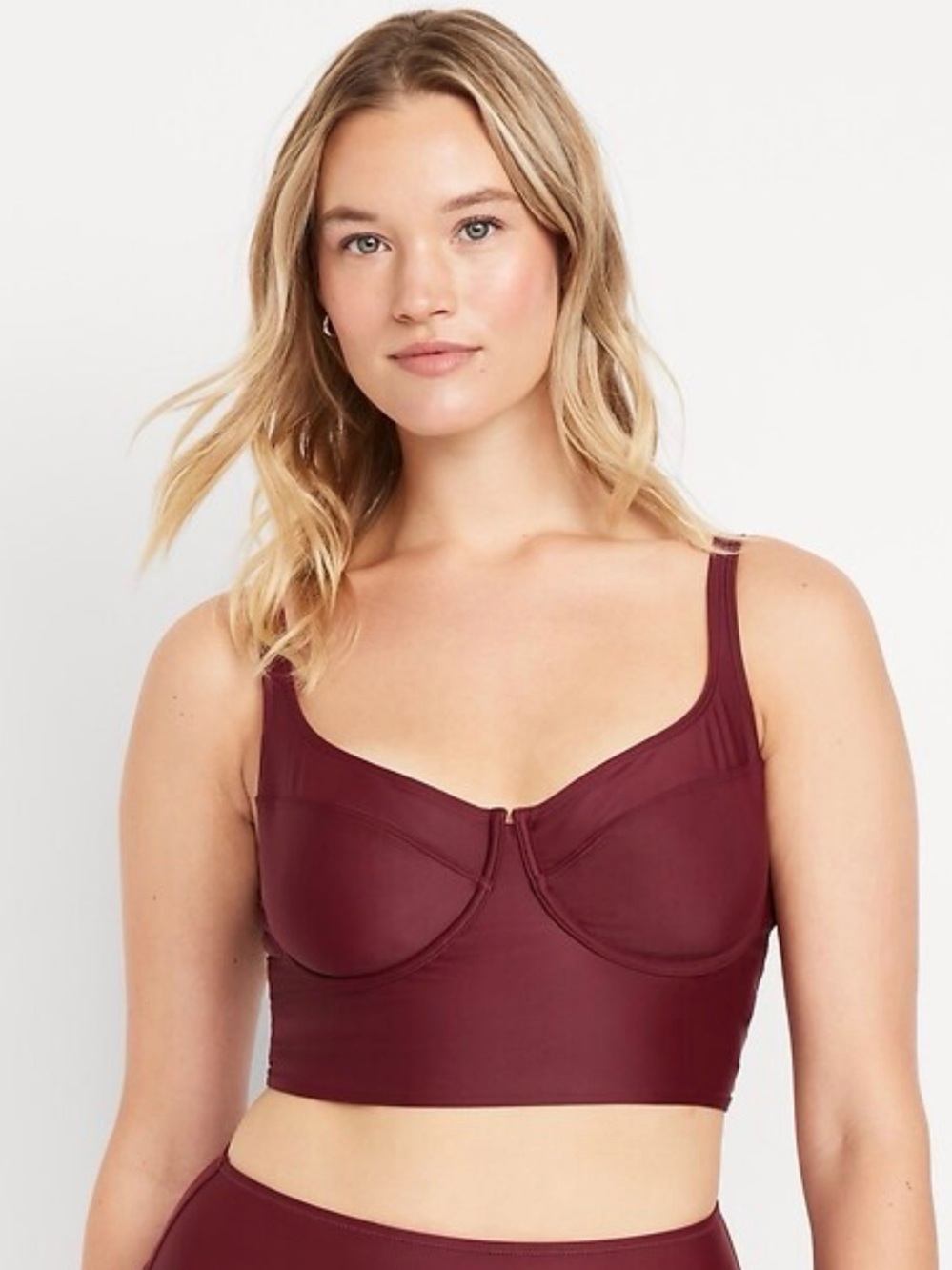 Old Navy Deep Burgundy Underwire High-Waist Bikini Set